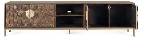 Meuble TV 1696 Marron - Bois massif - 40 x 50 x 190 cm