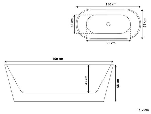 Baignoires autoportantes HAVANA 75 x 58 x 75 cm