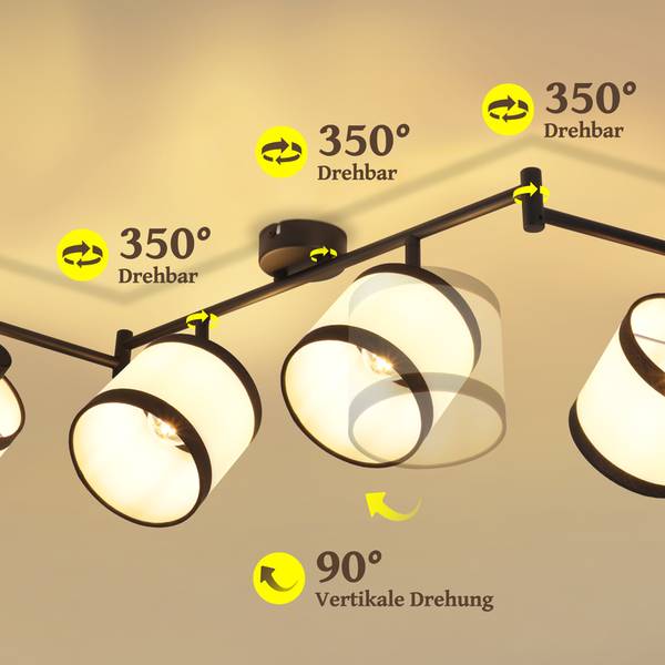 Deckenleuchte Lilly II Schwarz - Metall - 12 x 19 x 150 cm