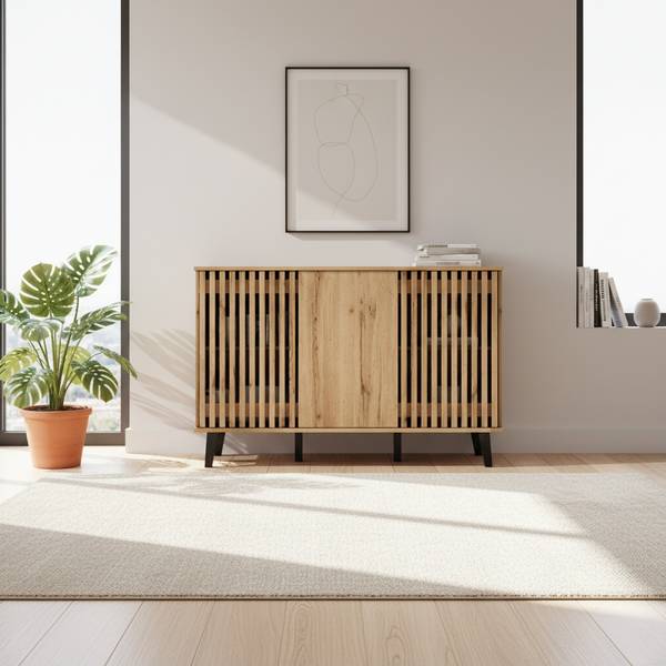 Sideboard RIFTMYRKONATH Braun - Textil - 150 x 95 x 40 cm