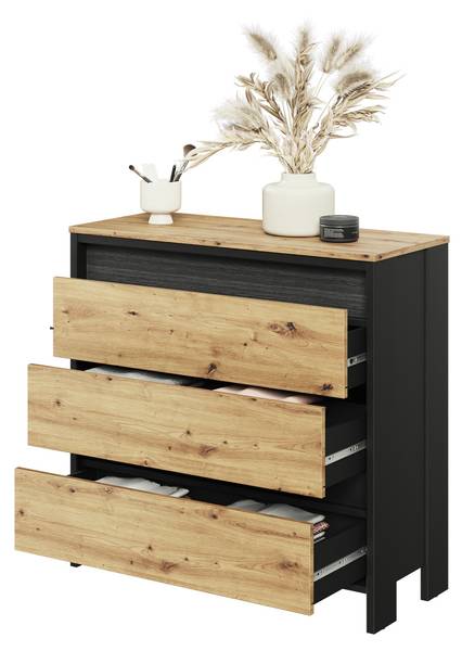 Kommode Spot 05 Schwarz - Braun - Holzwerkstoff - 92 x 89 x 38 cm