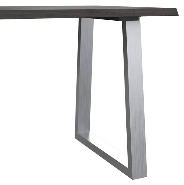 Gartentisch MAURO Grau - Metall - Massivholz - 180 x 77 x 90 cm