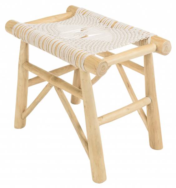 Hocker WILL Braun - Massivholz - 35 x 46 x 55 cm