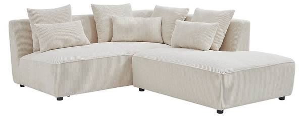 Sofa ohne Schlafmöglichkeit MECODI Beige - Textil - 185 x 71 x 231 cm