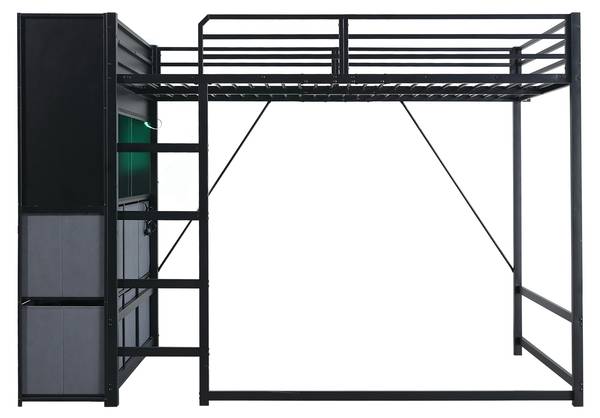 Hochbett JINSSHEFHE Ⅰ Schwarz - Eisen - 128 x 170 x 243 cm