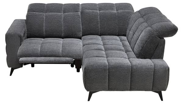 Wohnlandschaft PARIS Grau - Metall - Textil - Holz teilmassiv - 215 x 85 x 182 cm
