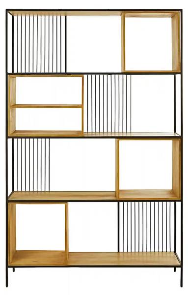 Bücherregal im Industriestil HUGON II Braun - Eiche - Wildeiche - 120 x 195 x 30 cm