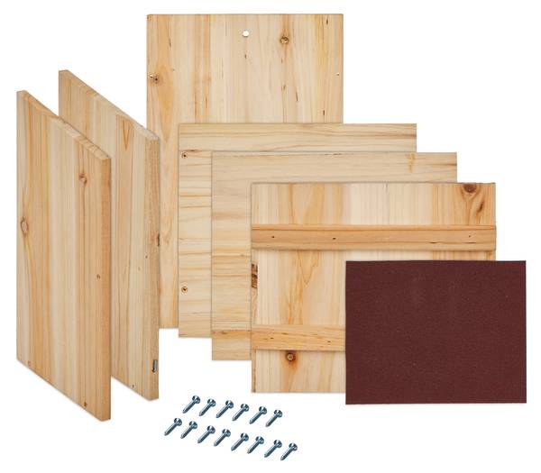 Nestkast roodborstje bouwpakket bruin - plaatmateriaal op houtbasis - 22 x 36 x 21 cm