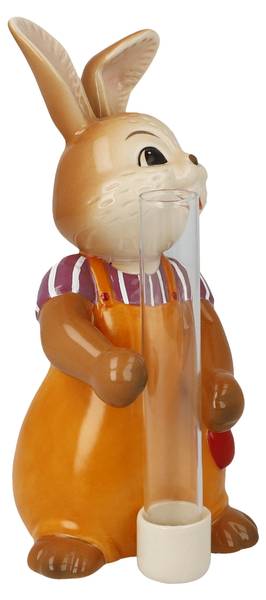 Figur Hase mit Vase Blütentraum Porzellan - 11 x 15 x 7 cm