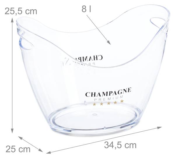 IJsemmer 8 liter met handgrepen kunststof - 35 x 26 x 25 cm