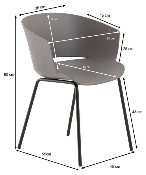 Gartenstühle NIVEL (4er-Set) Grau