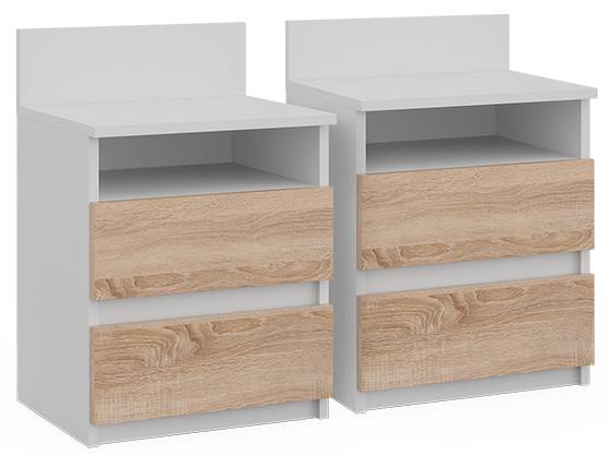 Table de chevet Monty 53172 Marron - Bois manufacturé - 40 x 60 x 33 cm