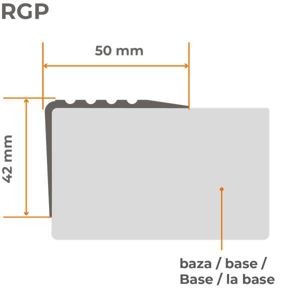 Selbstklebendes Treppenkantenprofil RGP Braun - 5 x 5 x 90 cm