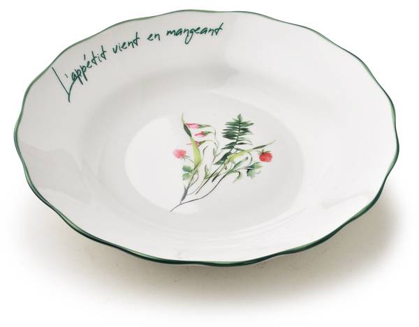 Suppenteller MOLLIE Grün - Fine Bone China - Porzellan - 23 x 5 x 5 cm