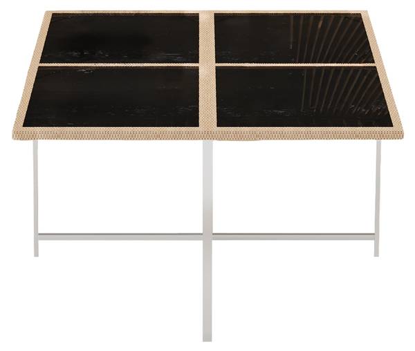 Garten-Essgruppe Hannah (7-teilig) Schwarz - Braun - Weiß - Glas - Metall - 117 x 74 x 117 cm