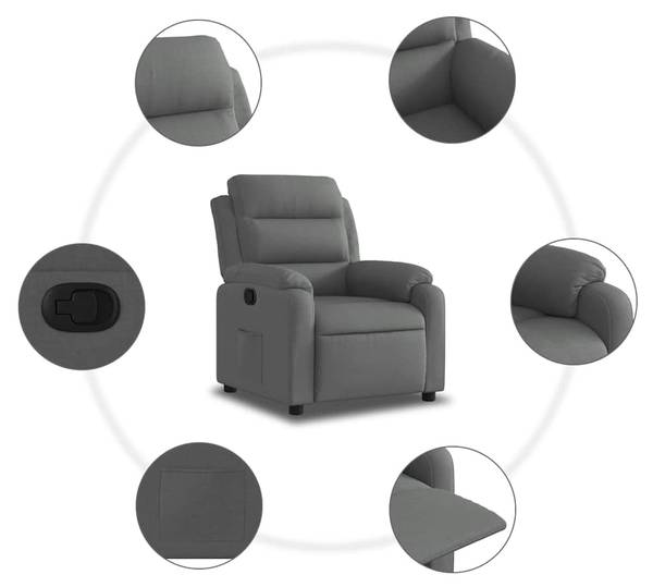Relaxsessel 3032280-3 Dunkelgrau - Grau