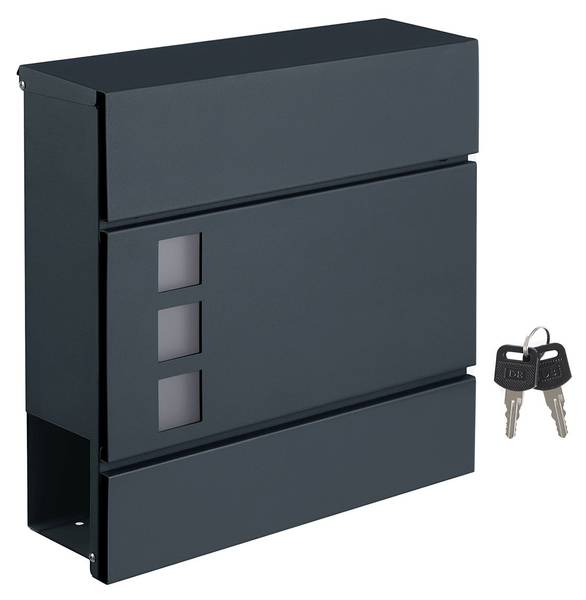 Briefkasten Mamoudzou Grau - Metall - 11 x 37 x 37 cm