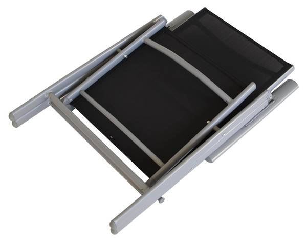 Garnitur AMALFI 5-teilig Schwarz - Grau - Aluminium - Sicherheitsglas - PVC - 130 x 75 x 65 cm