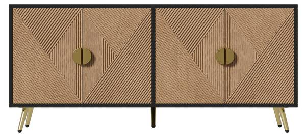 Sideboard mit 4 Türen O30104 Braun - Holzwerkstoff - 160 x 75 x 40 cm