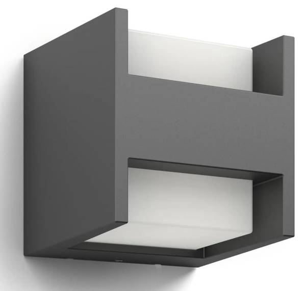 Wandleuchte Mygarden Grau - Aluminium - Klarglas - 13 x 13 x 13 cm