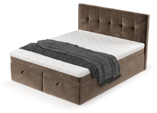 Boxspringbett ARIVO mit Stauraum Paros Braun - Liegefläche Breite: 140 cm