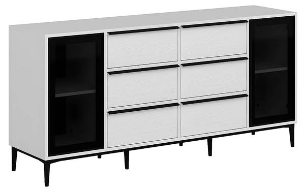 Sideboard MOLINIA Schwarz - Weiß