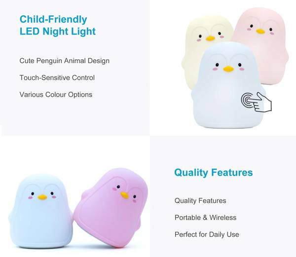 Kinder Nachtlicht PINGU Weiß