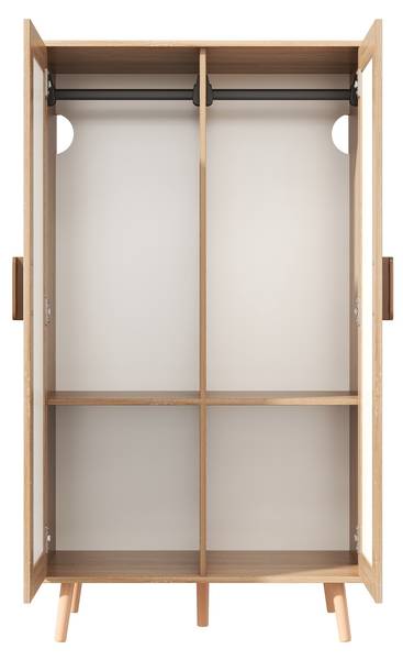 Kinderkleiderschrank LucyNaturWoody Braun - Holzwerkstoff - 160 x 142 x 46 cm