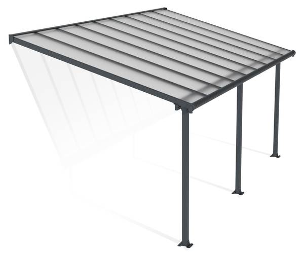 Terrassenüberdachung Olympia Grau - Tiefe: 546 cm