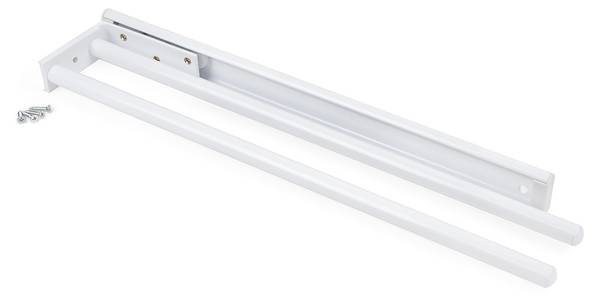 Ausziehbarer Handtuchhalter Weiß - Metall - 9 x 3 x 44 cm