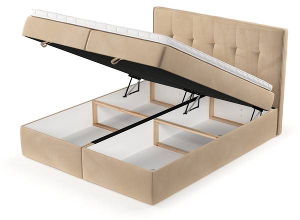 Boxspringbett TIVRA mit Stauraum Kronos Beige - Liegefläche Breite: 160 cm