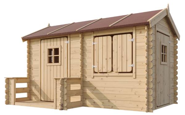 Kinderspielhaus M503 Beige - Fichte - 235 x 111 x 176 cm
