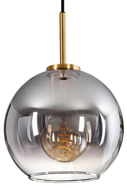 Deckenleuchte Cesaro Grau - Aluminium - Klarglas - 24 x 145 x 24 cm
