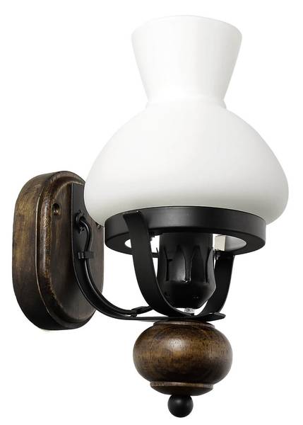 Wandleuchte PETRONEL Schwarz - Braun - Weiß - Glas - Metall - 14 x 27 x 17 cm