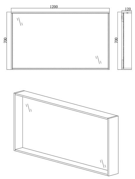 Spiegelschrank-01 Anthrazit - Breite: 120 cm