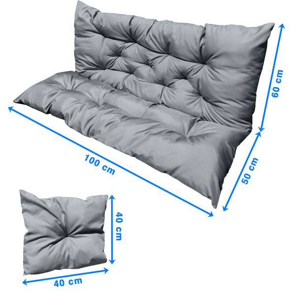 Bankauflage Slon Grau - Breite: 100 cm