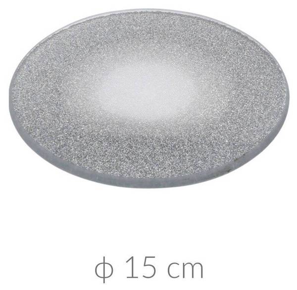 Dekoteller Glitzer Silber - Glas - 15 x 1 x 15 cm