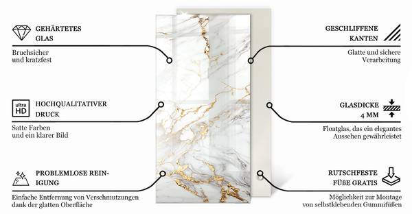 Glasplatte Resigno 100 x 50 cm
