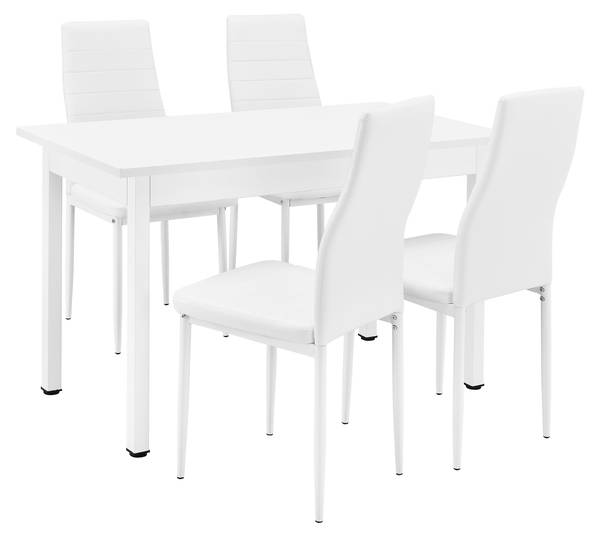 Essgruppe Jørpeland (5-teilig) Weiß - Metall - 60 x 75 x 120 cm
