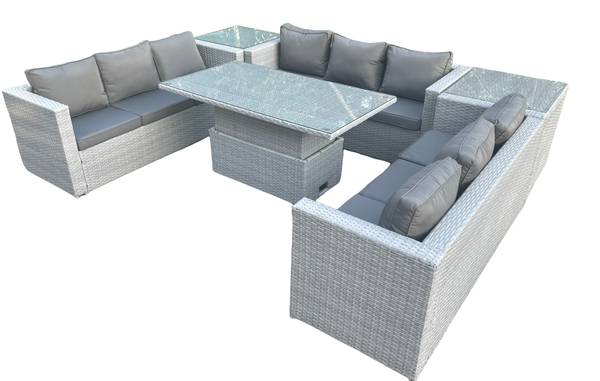 Garten-Esszimmermöbe X(6er-Set) Grau - Webstoff