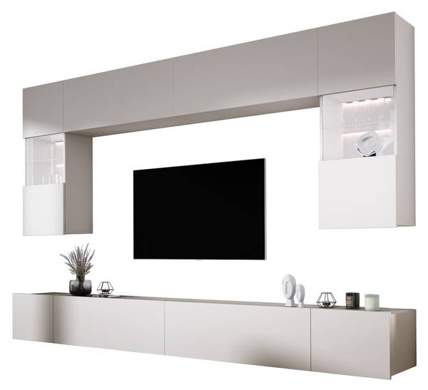 Wohnwand Segou Beige - Holzwerkstoff - 300 x 200 x 42 cm
