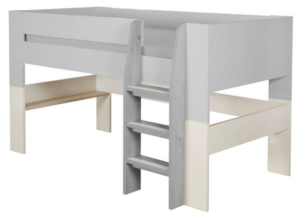 Jugendbett Loft Beige - Massivholz - 114 x 117 x 207 cm