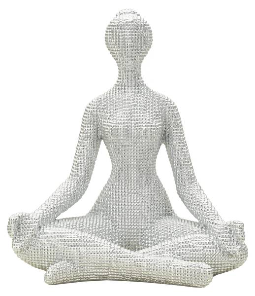 Skulptur Zen Pearl Yoga Grau - Kunststoff - 21 x 23 x 16 cm