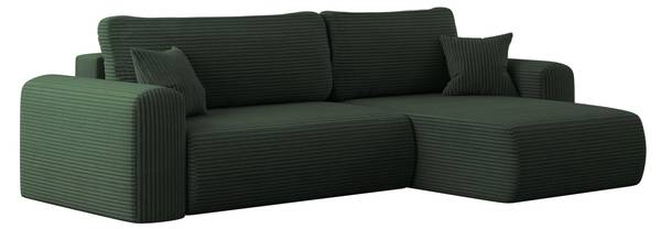 Canapé d’angle Capri Vert - Bois manufacturé - 145 x 83 x 272 cm