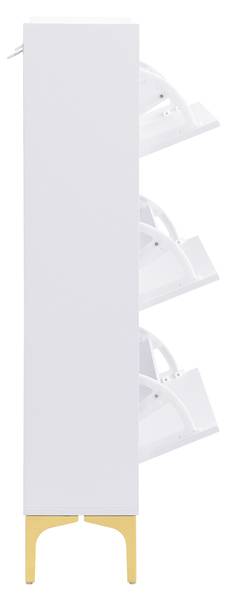 Schuhkipper Holoenzym Weiß - Holzwerkstoff - 63 x 120 x 24 cm
