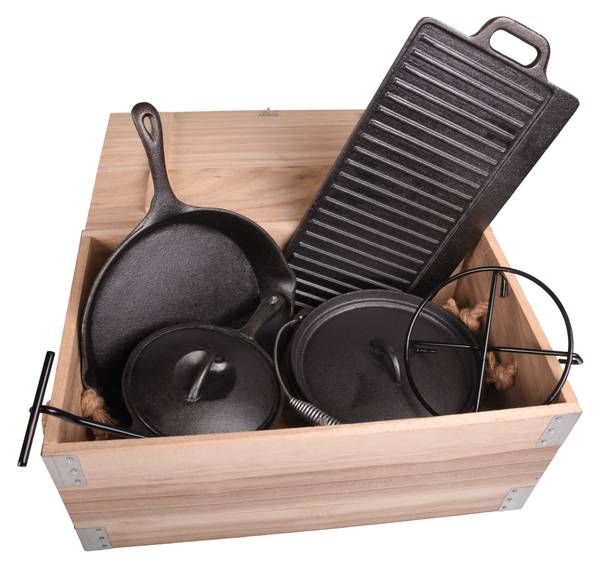 Kochset SIENA 6-teilig Schwarz - Metall - 34 x 24 x 55 cm