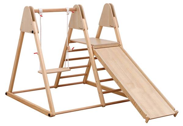 Klettergerüst IDA Braun - Holz teilmassiv - 182 x 17 x 112 cm