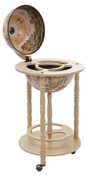 Globusbar Rollbar Bucklin Beige - Holzwerkstoff - 45 x 100 x 66 cm