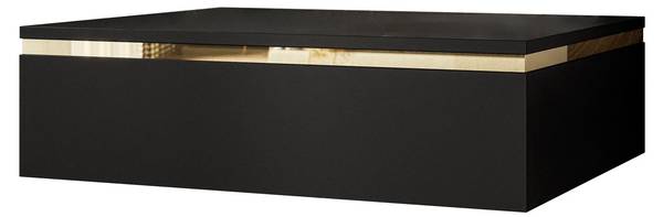 Nachttisch AURORA Schwarz - Gold - Holzwerkstoff - 48 x 15 x 38 cm