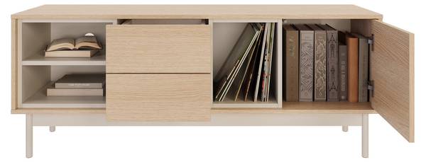 TV-meubel LAYEN grijs - melamine - 138 x 55 x 39 cm